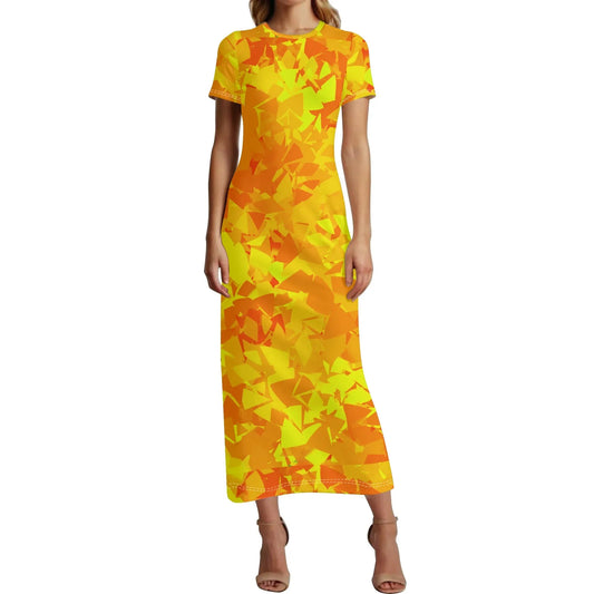 yellow-crystal-short-sleeve-long-dress-long-dress-jlr-design-63015 - JLR Design
