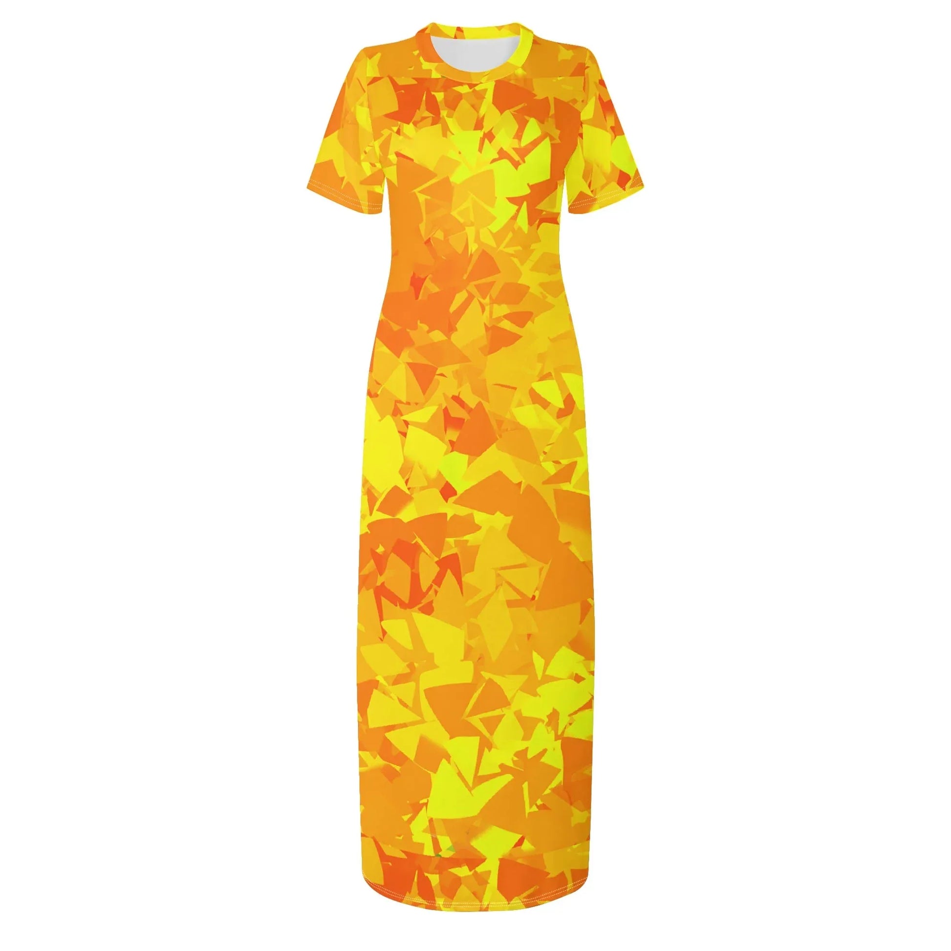 yellow-crystal-short-sleeve-long-dress-long-dress-jlr-design-46098 - JLR Design
