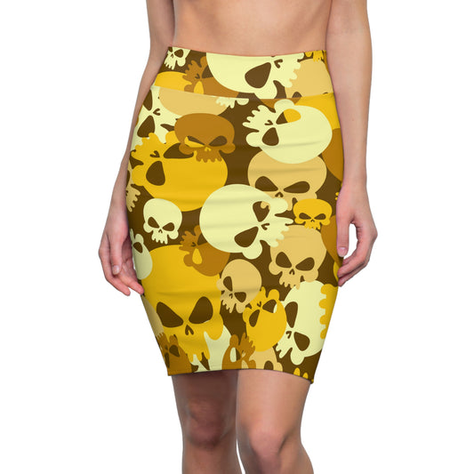 Yellow Skull Bleistiftrock Bleistiftrock JLR Design