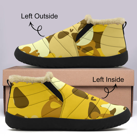 Yellow Skull Faux Fur Slipper Slipper JLR Design