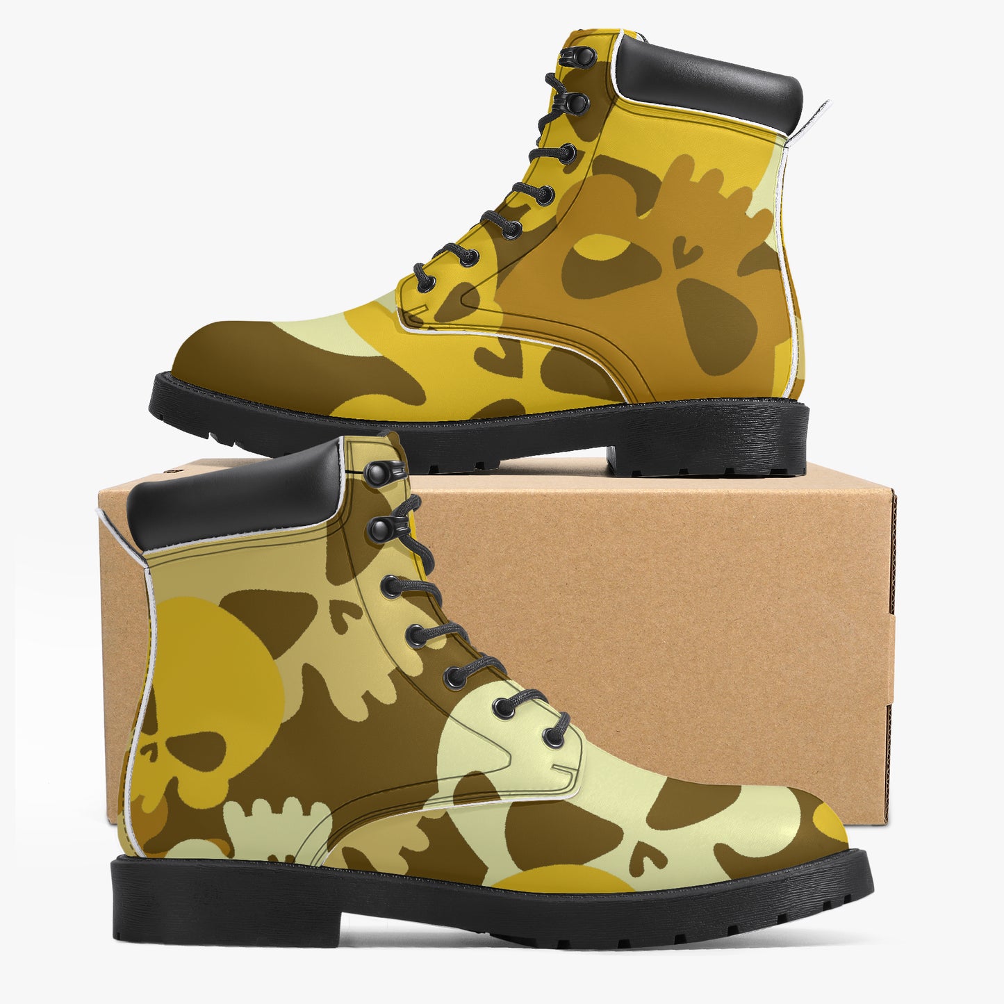 Yellow Skull Leder Boots | Stylische und Warme Winterstiefel Boots JLR Design