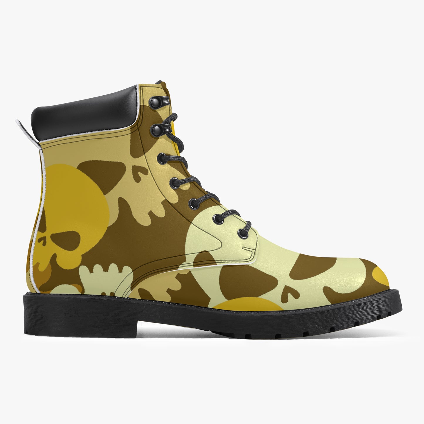 Yellow Skull Leder Boots | Stylische und Warme Winterstiefel Boots JLR Design