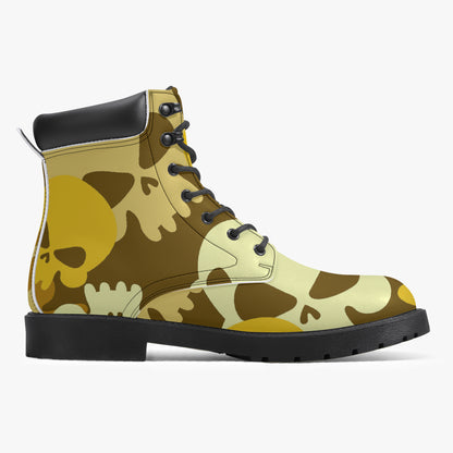 Yellow Skull Leder Boots | Stylische und Warme Winterstiefel Boots JLR Design