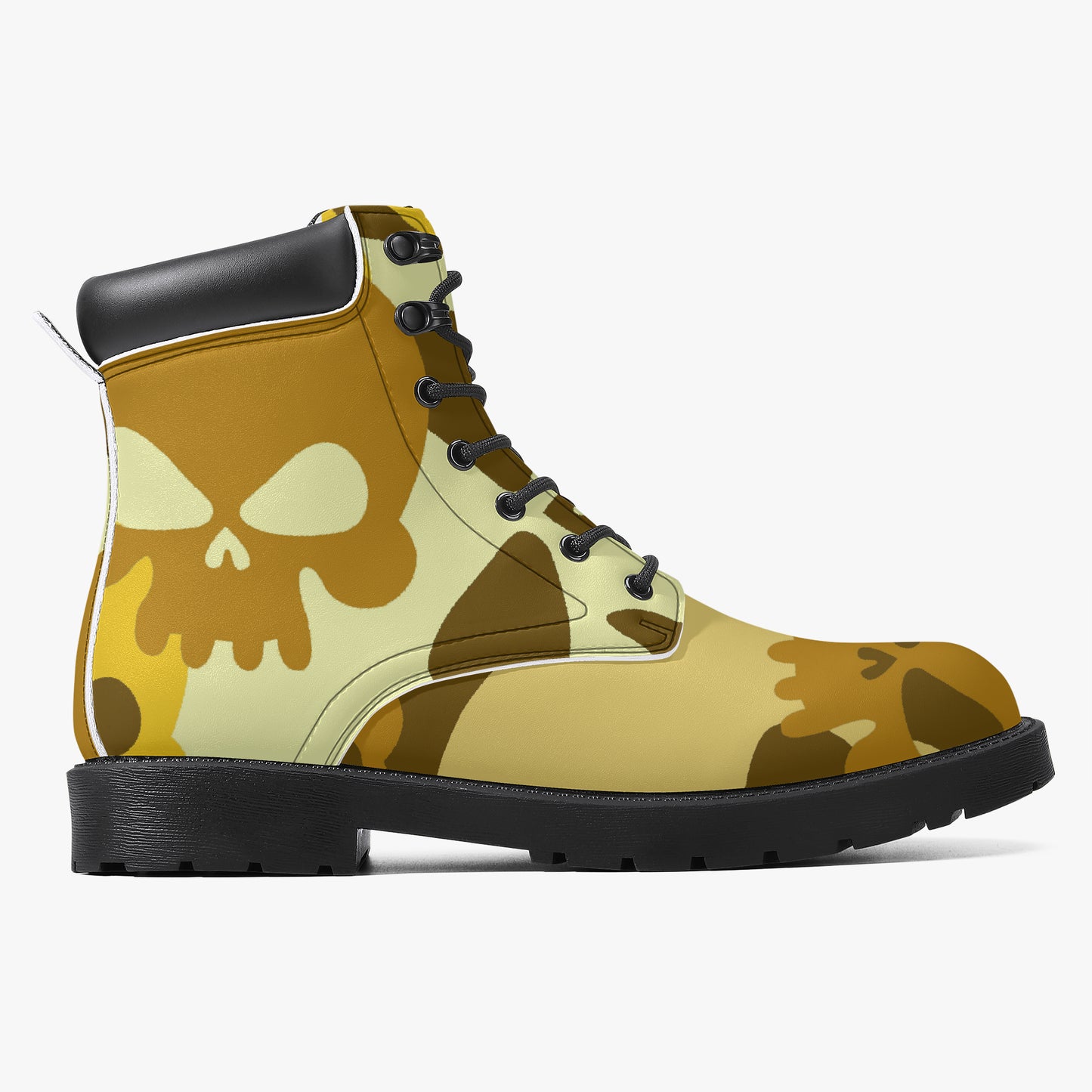 Yellow Skull Leder Boots | Stylische und Warme Winterstiefel Boots JLR Design