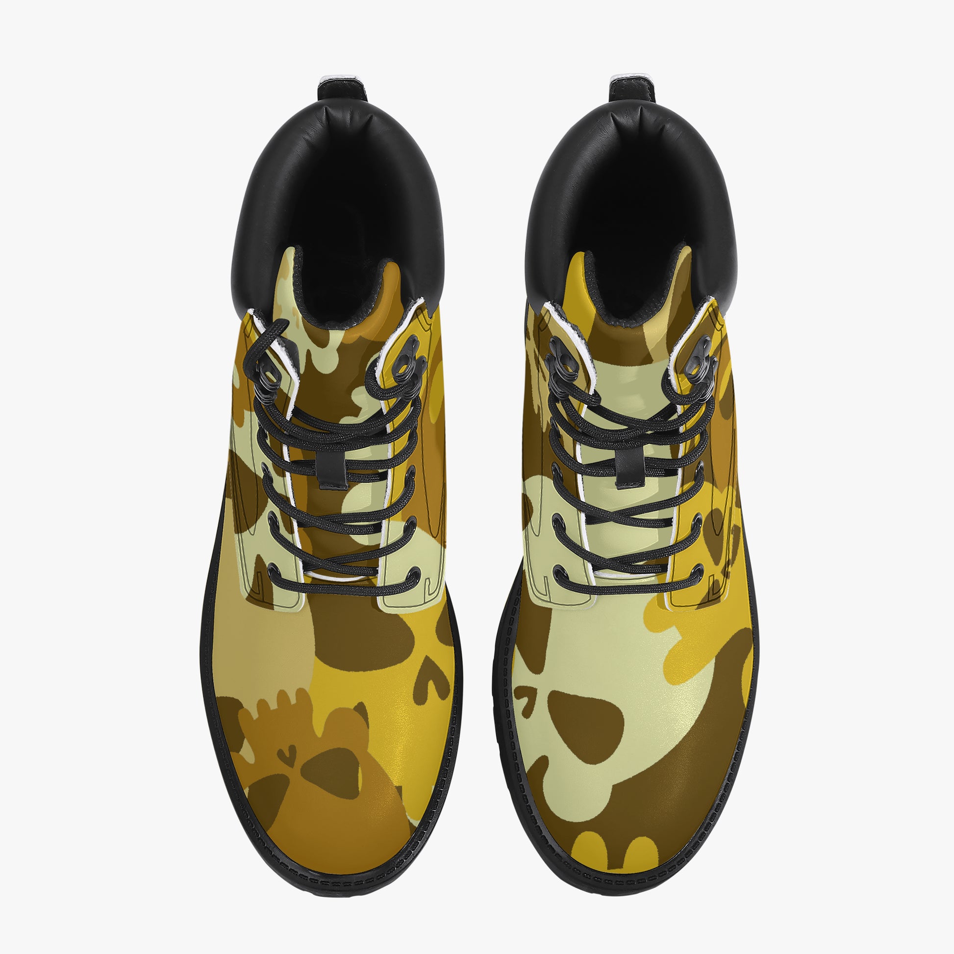 Yellow Skull Leder Boots | Stylische und Warme Winterstiefel Boots JLR Design