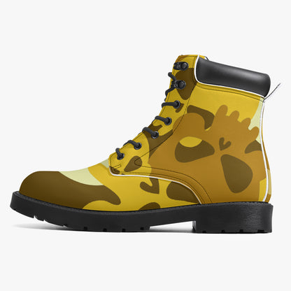 Yellow Skull Leder Boots | Stylische und Warme Winterstiefel Boots JLR Design