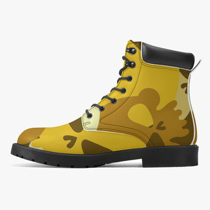 Yellow Skull Leder Boots | Stylische und Warme Winterstiefel Boots JLR Design