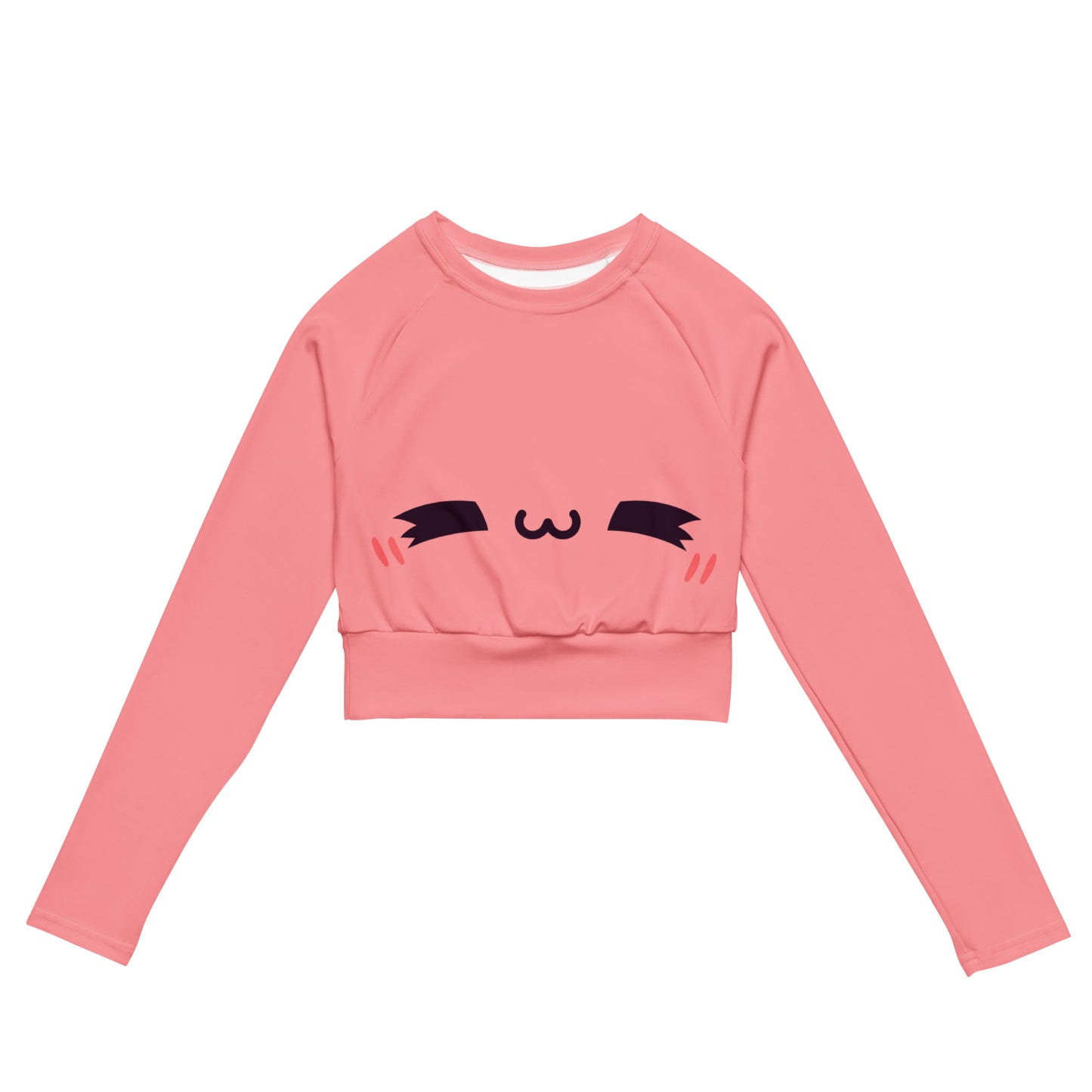 Zufriedener Kawaii Long Sleeve Crop Top Long Sleeve Crop Top JLR Design