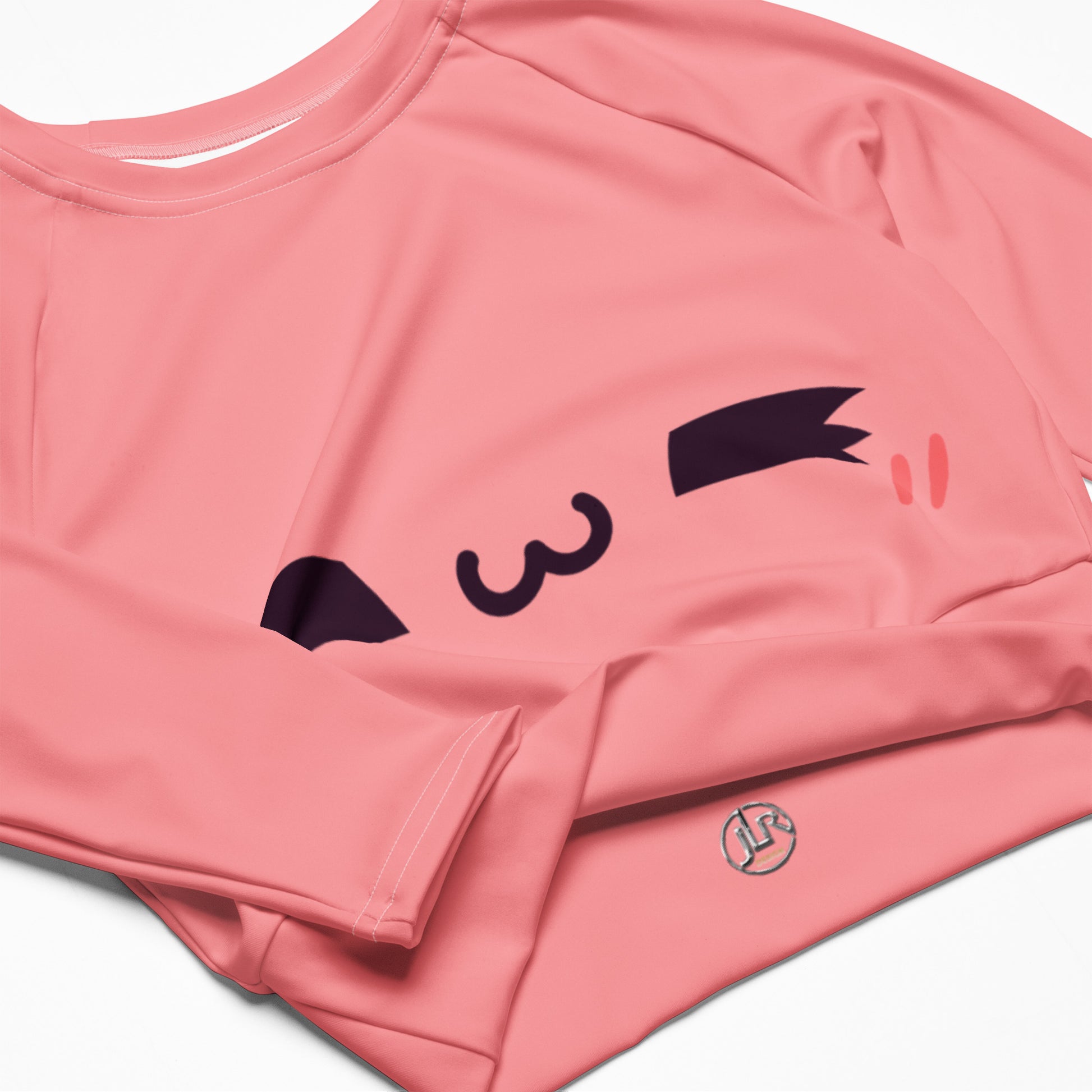Zufriedener Kawaii Long Sleeve Crop Top Long Sleeve Crop Top JLR Design