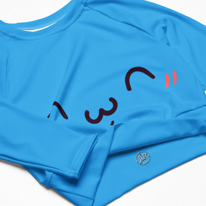 Zufriedenes Kawaii Long Sleeve Crop Top JLR Design