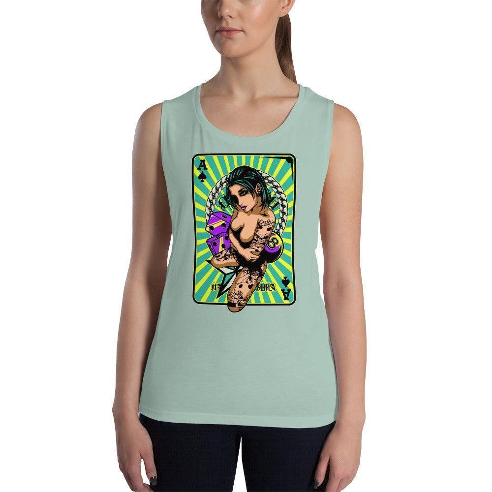 Ace of Spades Damen Tank Top Tank Top 44.99 Ace, aktiv, angenehmes, atmungsaktiv, Ausschnitt, betont, Bewegungsfreiheit, breite, Damen, enganliegend, Farben, Fashion, Figur, Fitness, Frauen, Gym, Look, Mode, Muscle, Must-have, Outfit, Poker, Polyester, Sommer, Spades, Style, Tank, Top, Tragegefühl, Training, Träger, verschiedene, Viskose JLR Design