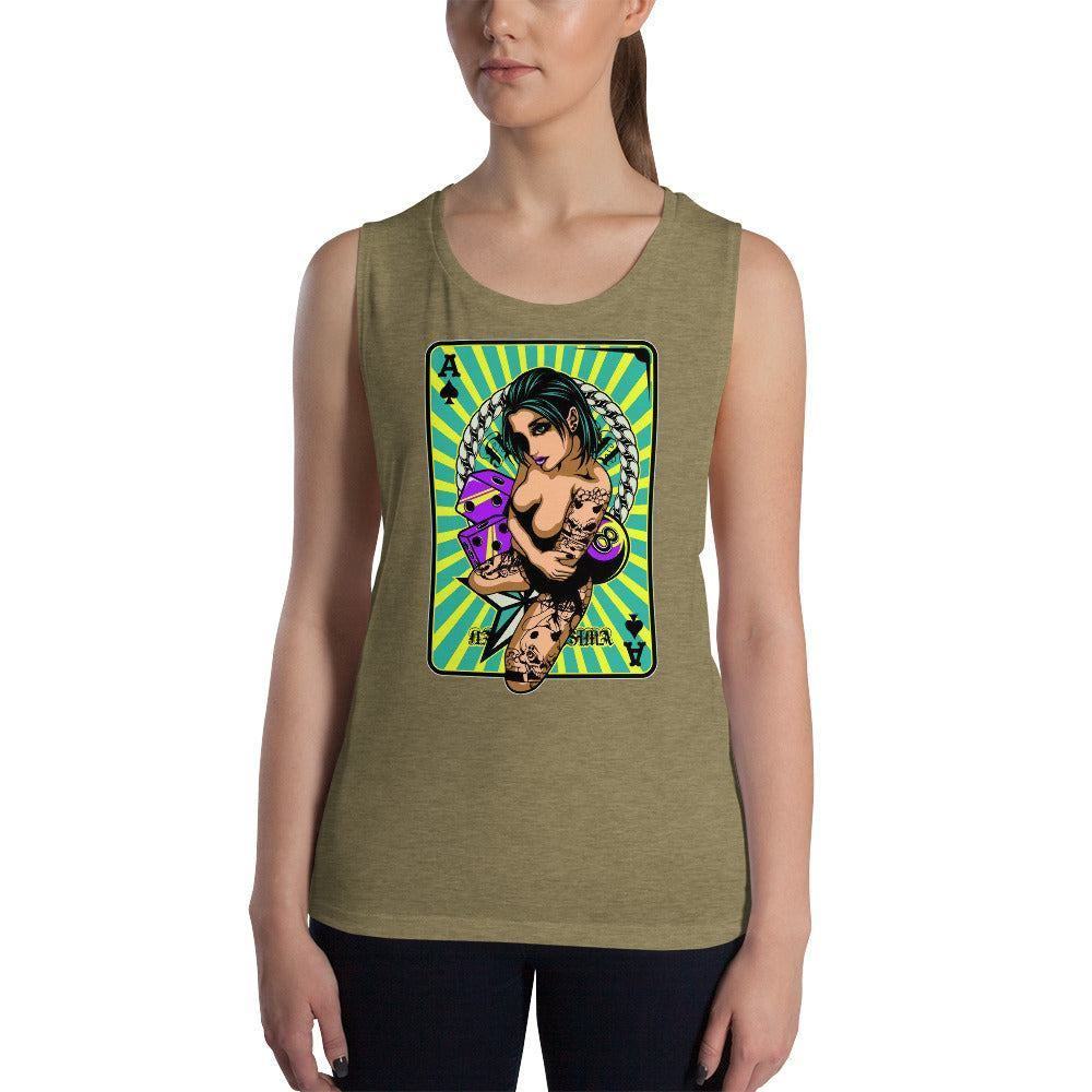 Ace of Spades Damen Tank Top Tank Top 44.99 Ace, aktiv, angenehmes, atmungsaktiv, Ausschnitt, betont, Bewegungsfreiheit, breite, Damen, enganliegend, Farben, Fashion, Figur, Fitness, Frauen, Gym, Look, Mode, Muscle, Must-have, Outfit, Poker, Polyester, Sommer, Spades, Style, Tank, Top, Tragegefühl, Training, Träger, verschiedene, Viskose JLR Design