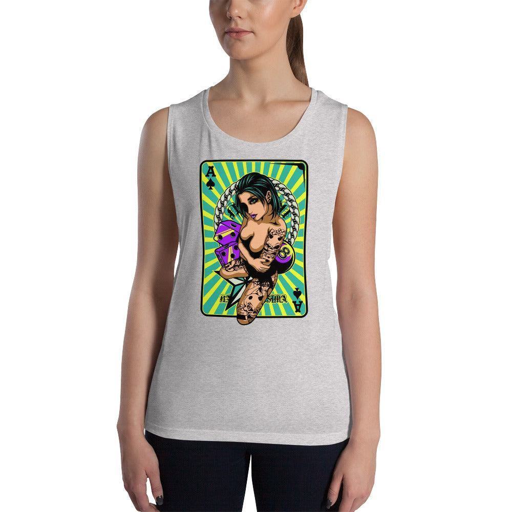 Ace of Spades Damen Tank Top Tank Top 44.99 Ace, aktiv, angenehmes, atmungsaktiv, Ausschnitt, betont, Bewegungsfreiheit, breite, Damen, enganliegend, Farben, Fashion, Figur, Fitness, Frauen, Gym, Look, Mode, Muscle, Must-have, Outfit, Poker, Polyester, Sommer, Spades, Style, Tank, Top, Tragegefühl, Training, Träger, verschiedene, Viskose JLR Design