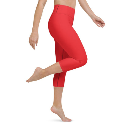 Alizarinrot Damen Yoga Capri Leggings -- Alizarinrot Damen Yoga Capri Leggings - undefined Yoga Capri Leggings | JLR Design