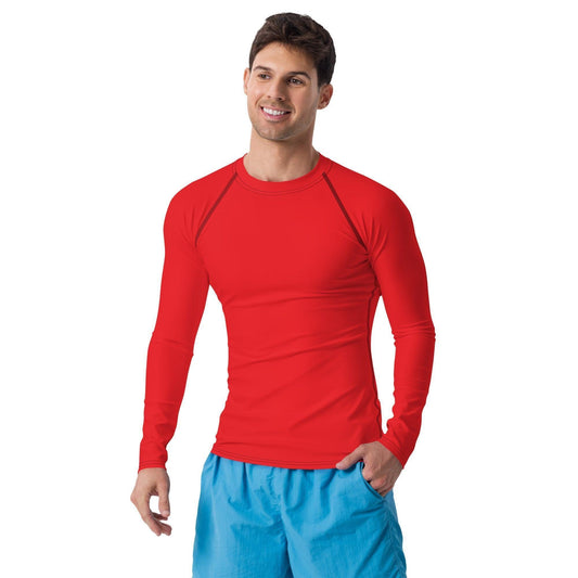 Alizarinroter Herren Rash Guard Rash Guard 54.99 4-Wege, alizarinrot, Atmungsaktiv, bequem, einfarbig, Elastan, Flachnaht, Guard, Hautschutz, Kompression, Langarmshirt, Männermode, Outdoor, Polyester, Rash, red, rot, Sand, Schwimmen, Sonnenschutz, Sportbekleidung, Strandmode, Stretchstoff, Surfen, trocknend, Wassersport, Wind JLR Design