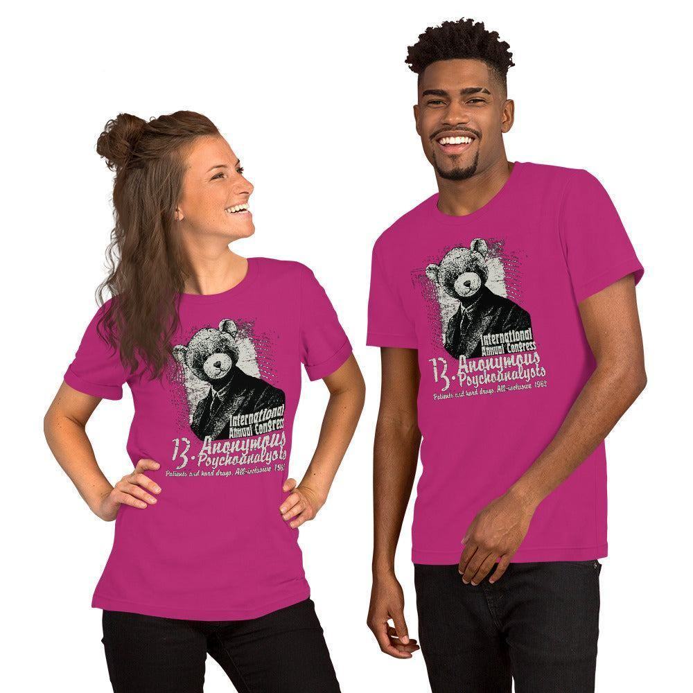 Anonymous Psychoanalysts T-Shirt T-Shirt 41.99 Airlume, Alltagskleidung, Anlässe, Anonymous, atmungsaktiv, Baumwolle, bequem, Bär, Damen, Druck, einfach, Farben, Fasern, Fitness, Frau, Garderobe, grafisch, Gym, hautfreundlich, Herren, Kleidungsstück, Komfort, Mann, Material, Passform, Polyester, Psychoanalysts, Qualität, ringegesponnene, Schlafen, Schriftzug, Schulter, Seitennaht, Solide, Sommer, Sport, Strapazierfähigkeit, T-Shirt, Taping, unifarben, Unisex, Vielfalt, vorgeschrumpftes, weich JLR Design