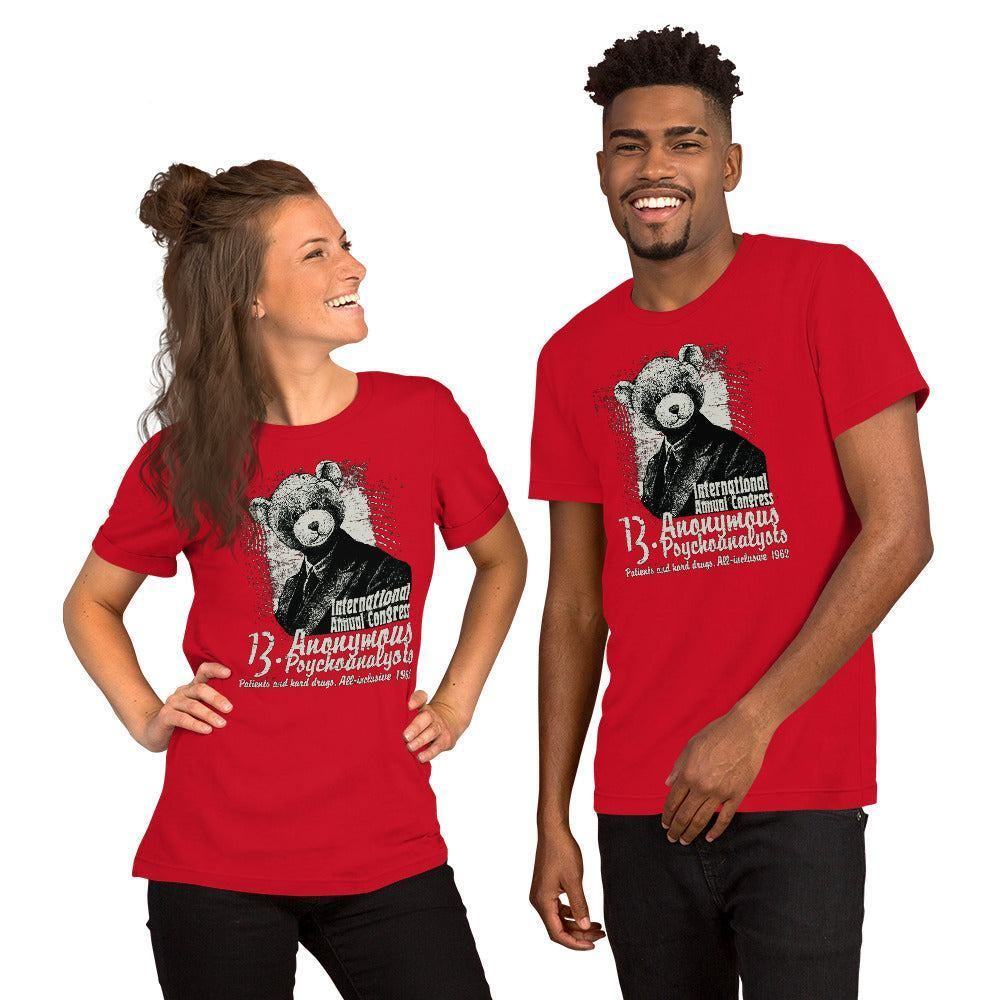 Anonymous Psychoanalysts T-Shirt T-Shirt 41.99 Airlume, Alltagskleidung, Anlässe, Anonymous, atmungsaktiv, Baumwolle, bequem, Bär, Damen, Druck, einfach, Farben, Fasern, Fitness, Frau, Garderobe, grafisch, Gym, hautfreundlich, Herren, Kleidungsstück, Komfort, Mann, Material, Passform, Polyester, Psychoanalysts, Qualität, ringegesponnene, Schlafen, Schriftzug, Schulter, Seitennaht, Solide, Sommer, Sport, Strapazierfähigkeit, T-Shirt, Taping, unifarben, Unisex, Vielfalt, vorgeschrumpftes, weich JLR Design