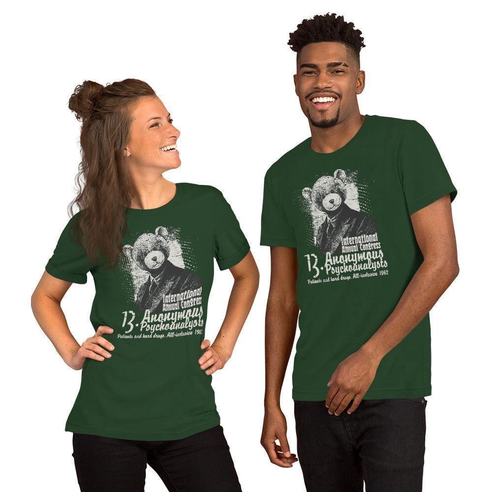 Anonymous Psychoanalysts T-Shirt T-Shirt 41.99 Airlume, Alltagskleidung, Anlässe, Anonymous, atmungsaktiv, Baumwolle, bequem, Bär, Damen, Druck, einfach, Farben, Fasern, Fitness, Frau, Garderobe, grafisch, Gym, hautfreundlich, Herren, Kleidungsstück, Komfort, Mann, Material, Passform, Polyester, Psychoanalysts, Qualität, ringegesponnene, Schlafen, Schriftzug, Schulter, Seitennaht, Solide, Sommer, Sport, Strapazierfähigkeit, T-Shirt, Taping, unifarben, Unisex, Vielfalt, vorgeschrumpftes, weich JLR Design