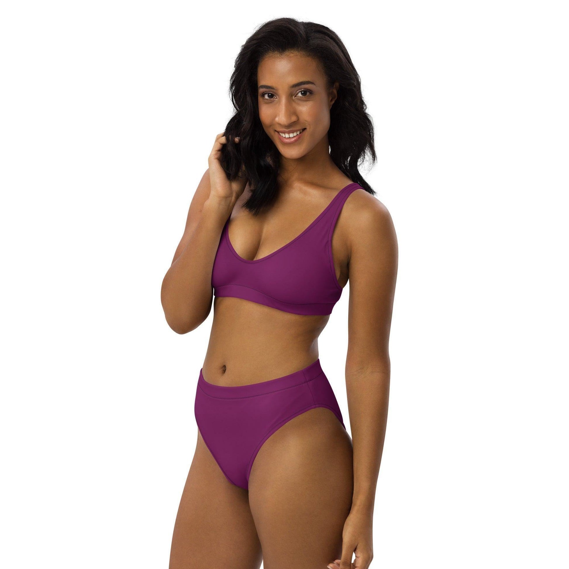 Aubergine High Waist Bikini Bikini 49.99 aubergine, Bikini, Design, einfarbig, Einlagen, Elastan, Fashion, GRS, High, Mode, Passform, Polyester, Style, UPF50, Waist, zweilagig, zweitilig, Ökotex JLR Design