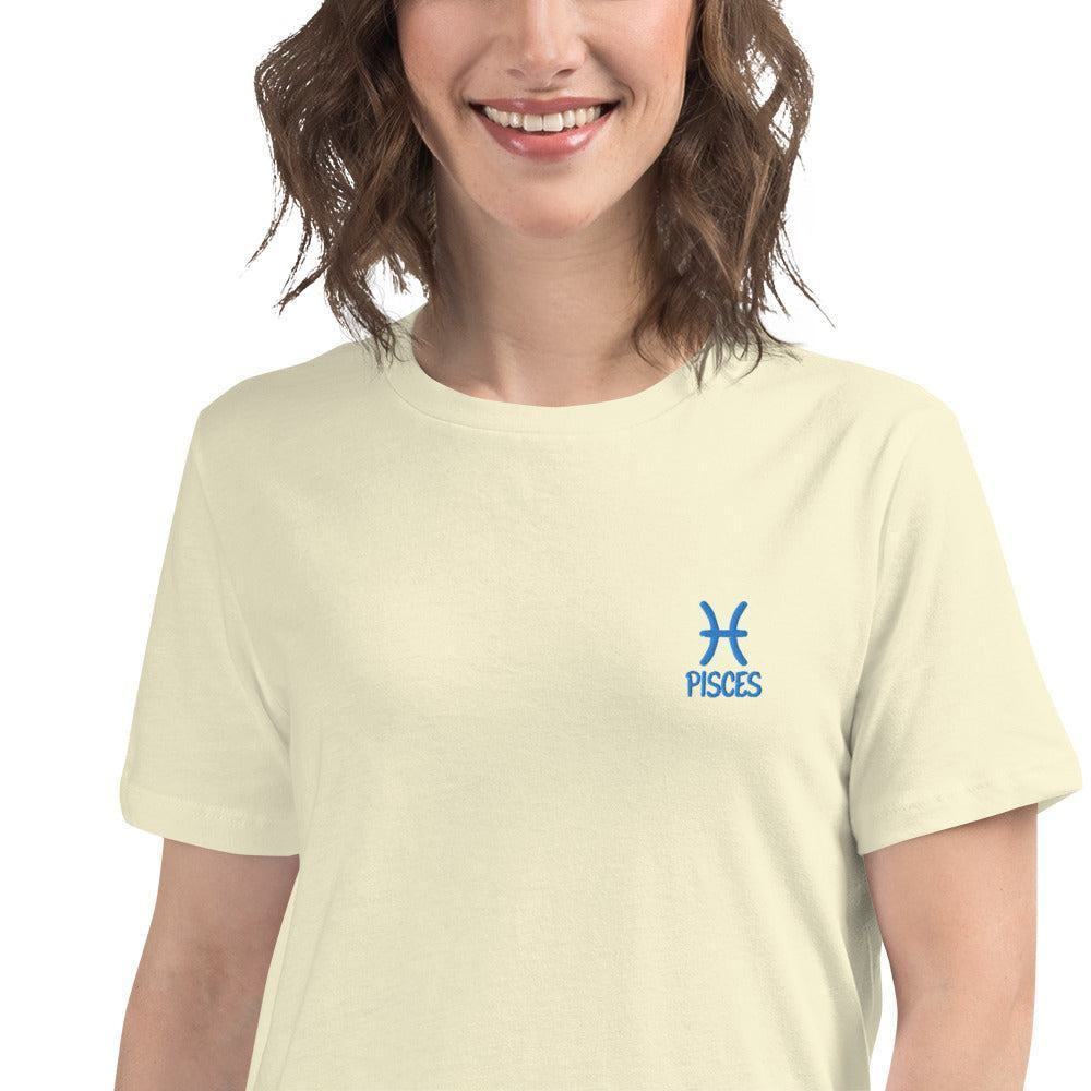 Besticktes Sternzeichen Fische Damen T-Shirt -- Besticktes Sternzeichen Fische Damen T-Shirt - undefined T-Shirt | JLR Design