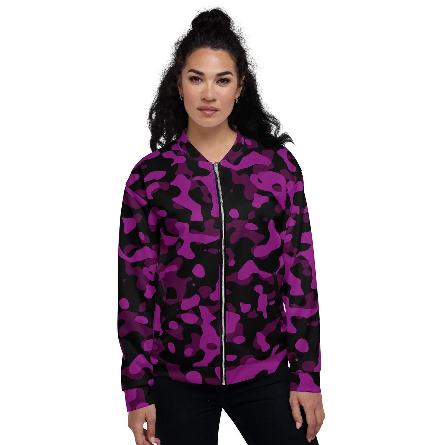 Black Violet Camouflage Bomberjacke Bomberjacke 79.99 abgesetzte, Begleiter, black, Bomberjacke, Camo, Camouflage, casual, Damen, elastische, Fleece, Frau, gebürstetem, Have, Herren, Innenseite, Kleidungsstück, lila, Mann, Must, Nackenband, Outfit, Passform, Pattern, Polyester, praktisch, Reißverschluss, robustes, schwarz, Silbener, stilvoll, Stoff, streetwear, Taille, Tarnmuster, Taschen, Unisex, vielseitiger, violett, YKK, Überwendlichnähte JLR Design