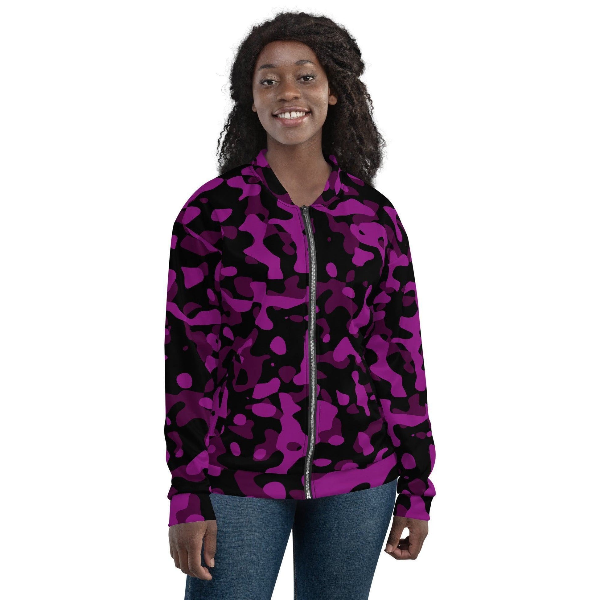 Black Violet Camouflage Bomberjacke Bomberjacke 79.99 abgesetzte, Begleiter, black, Bomberjacke, Camo, Camouflage, casual, Damen, elastische, Fleece, Frau, gebürstetem, Have, Herren, Innenseite, Kleidungsstück, lila, Mann, Must, Nackenband, Outfit, Passform, Pattern, Polyester, praktisch, Reißverschluss, robustes, schwarz, Silbener, stilvoll, Stoff, streetwear, Taille, Tarnmuster, Taschen, Unisex, vielseitiger, violett, YKK, Überwendlichnähte JLR Design