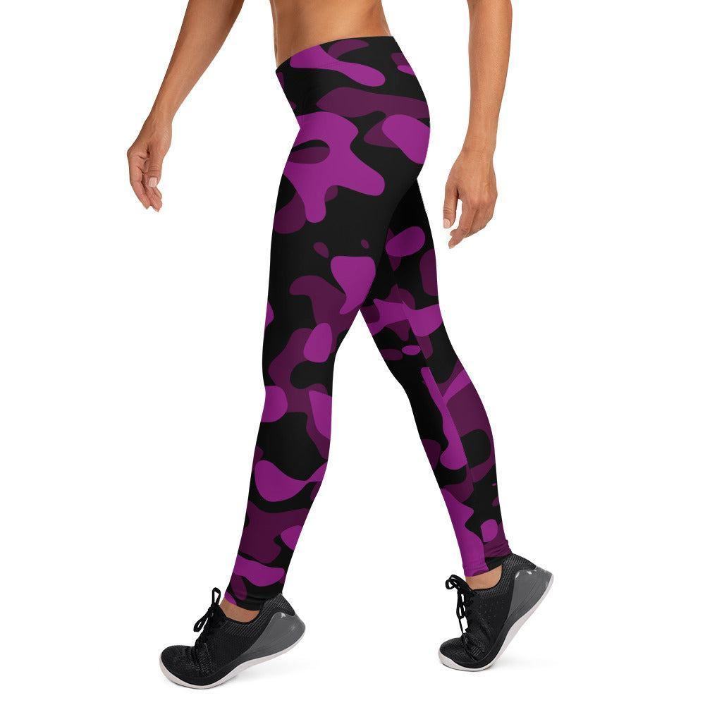 Black Violet Camouflage Damen Leggings -- Black Violet Camouflage Damen Leggings - undefined Leggings | JLR Design