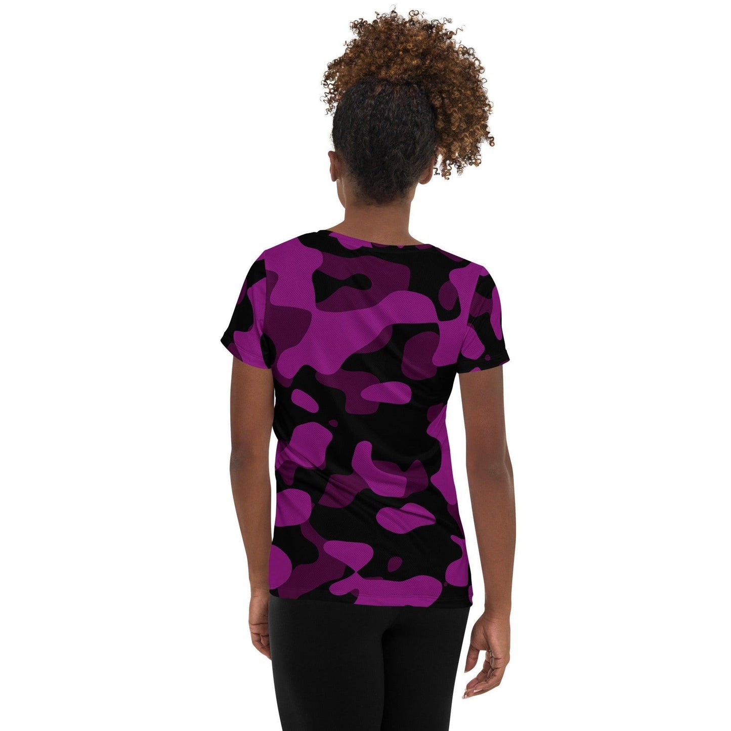 Black Violet Camouflage Sport-T-Shirt für Damen -- Black Violet Camouflage Sport-T-Shirt für Damen - XS Sport T-Shirt | JLR Design