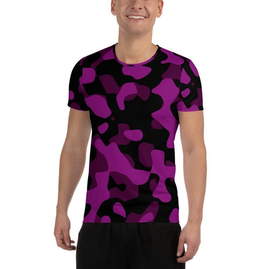 Black Violet Camouflage Sport T-Shirt für Herren -- Black Violet Camouflage Sport T-Shirt für Herren - XS Sport T-Shirt | JLR Design