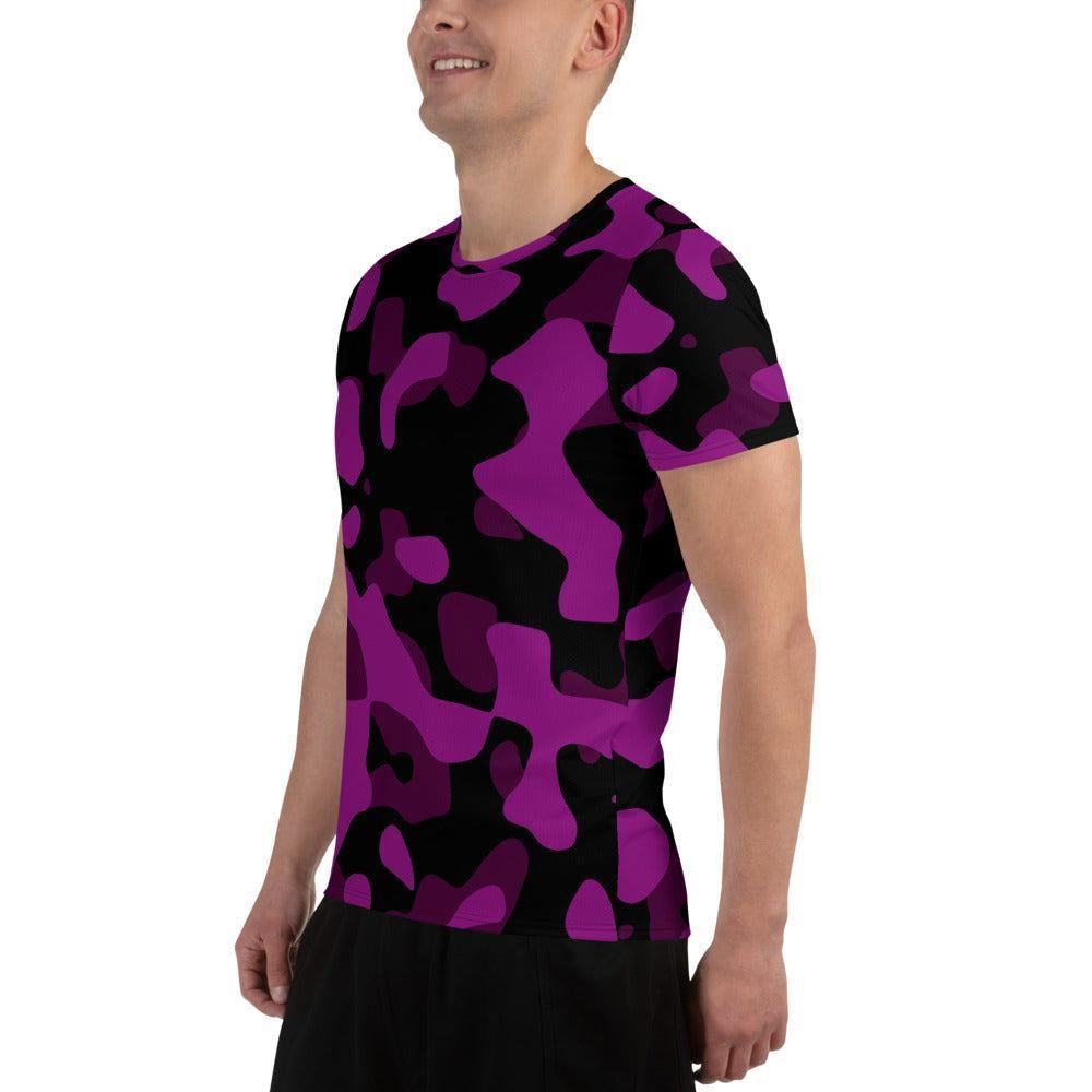 Black Violet Camouflage Sport T-Shirt für Herren -- Black Violet Camouflage Sport T-Shirt für Herren - XS Sport T-Shirt | JLR Design