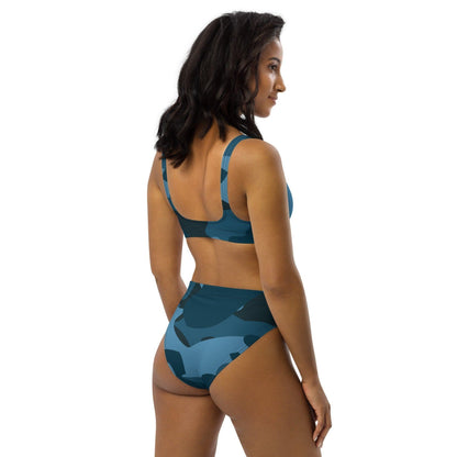 Blau Camouflage High Waist Bikini Bikini 56.99 Bikini, blau, blue, Camo, Camouflage, Design, Einlagen, Elastan, Fashion, GRS, High, Mode, Muster, Passform, Pattern, Polyester, Style, Tarnfarben, UPF50, Waist, zweilagig, zweitilig, Ökotex JLR Design