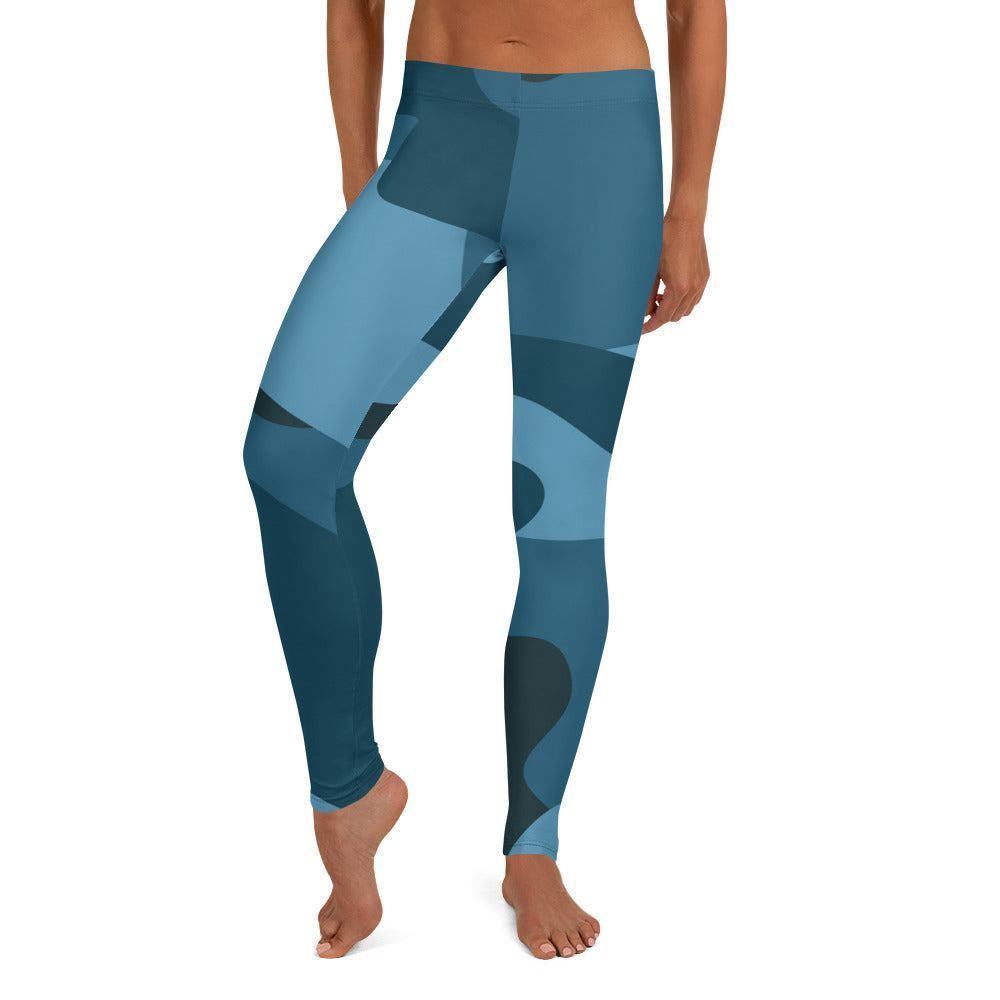 Blaue Camouflage Damen Leggings -- Blaue Camouflage Damen Leggings - undefined Leggings | JLR Design
