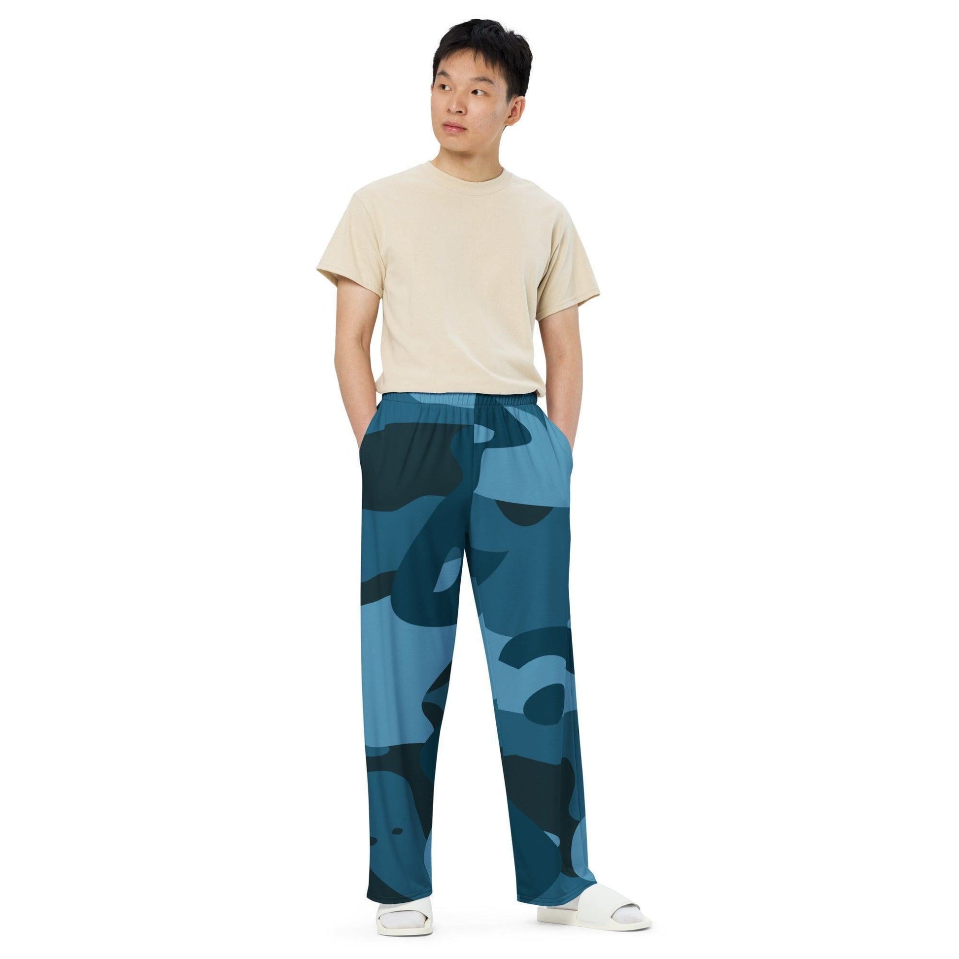 Blaue Camouflage Hose mit weitem Bein Hose mit weitem Bein JLR Design