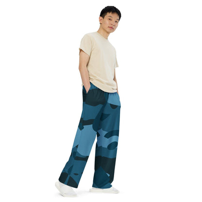 Blaue Camouflage Hose mit weitem Bein -- Blaue Camouflage Hose mit weitem Bein - undefined Hose mit weitem Bein | JLR Design