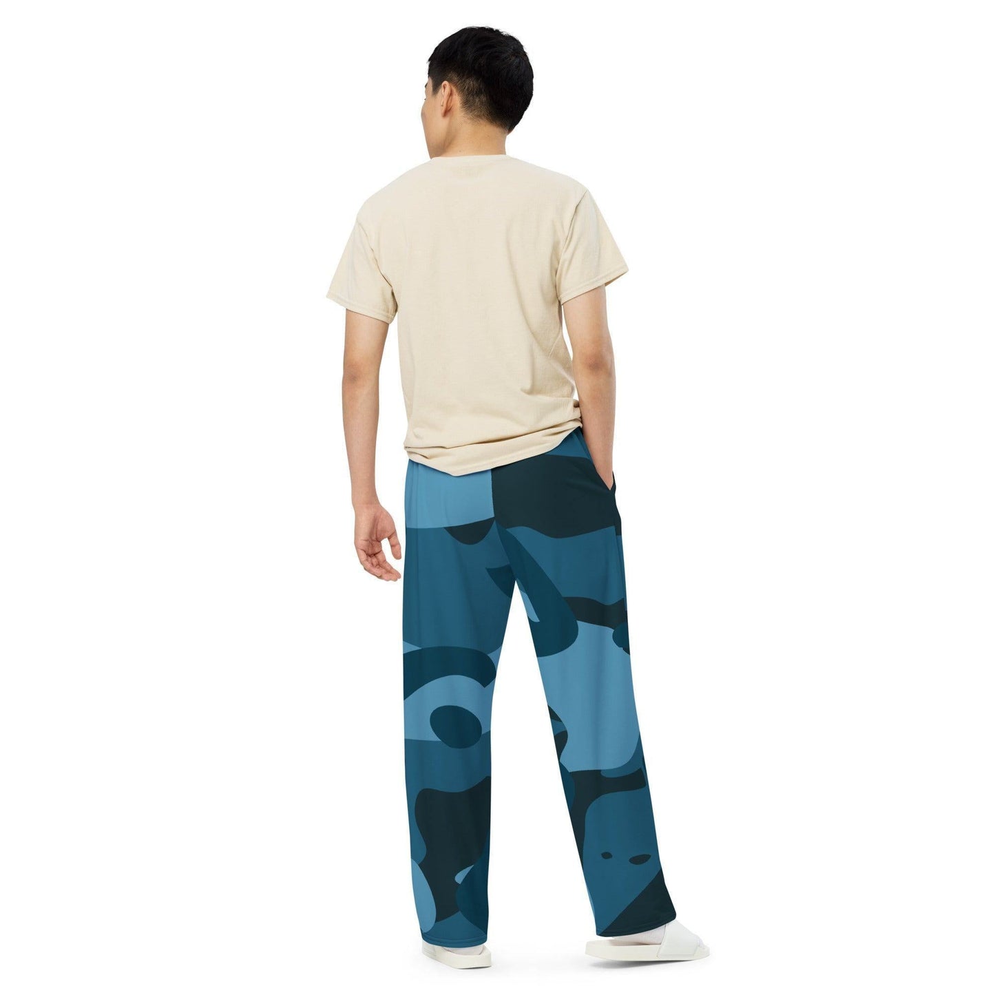 Blaue Camouflage Hose mit weitem Bein -- Blaue Camouflage Hose mit weitem Bein - undefined Hose mit weitem Bein | JLR Design
