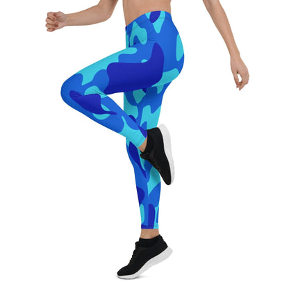 Blue Camouflage Damen Leggings Leggings 59.99 Aktivität, blau, blue, Camo, Camouflage, Damen, Damenmode, dehnbar, Design, einfarbig, elegant, Fashion, figurbetont, Fitness, laufen, Leggings, Mode, Muster, Outfit, Pattern, Pilates, Sportbekleidung, Sportlerin, Streetwear, Stretch, stylisch, Tarnmuster, Tragekomfort, weich, Yoga JLR Design