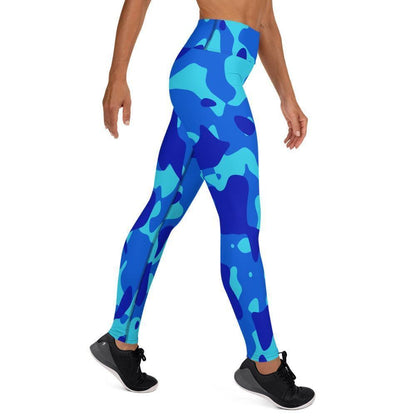 Blue Camouflage Damen Yoga Leggings Yoga Leggings JLR Design