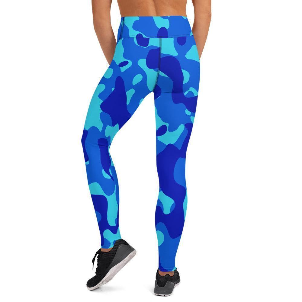 Blue Camouflage Damen Yoga Leggings Yoga Leggings JLR Design