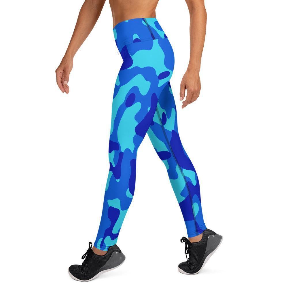 Blue Camouflage Damen Yoga Leggings Yoga Leggings JLR Design