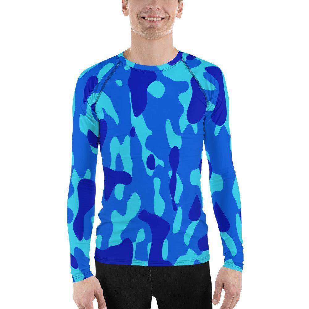 Blue Camouflage Herren Rash Guard Rash Guard 59.99 4-Wege, Atmungsaktiv, bequem, blau, blue, Camo, Camouflage, Design, Elastan, Fashion, Flachnaht, Guard, Hautschutz, Kompression, Langarmshirt, Mode, Männermode, Outdoor, Pattern, Polyester, Rash, Sand, Schwimmen, Sonnenschutz, Sportbekleidung, Strandmode, Stretchstoff, Style, Surfen, Tarnmuster, trocknend, Wassersport, Wind JLR Design