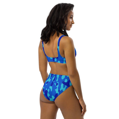 Blue Camouflage High Waist Bikini Bikini 56.99 Bikini, blau, blue, Camo, Camouflage, Design, Einlagen, Elastan, Fashion, GRS, High, Mode, Muster, Passform, Pattern, Polyester, Style, Tarnfarben, UPF50, Waist, zweilagig, zweitilig, Ökotex JLR Design