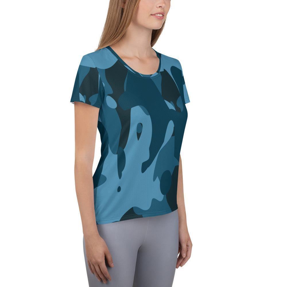 Blue Camouflage Sport-T-Shirt für Damen -- Blue Camouflage Sport-T-Shirt für Damen - undefined Sport T-Shirt | JLR Design