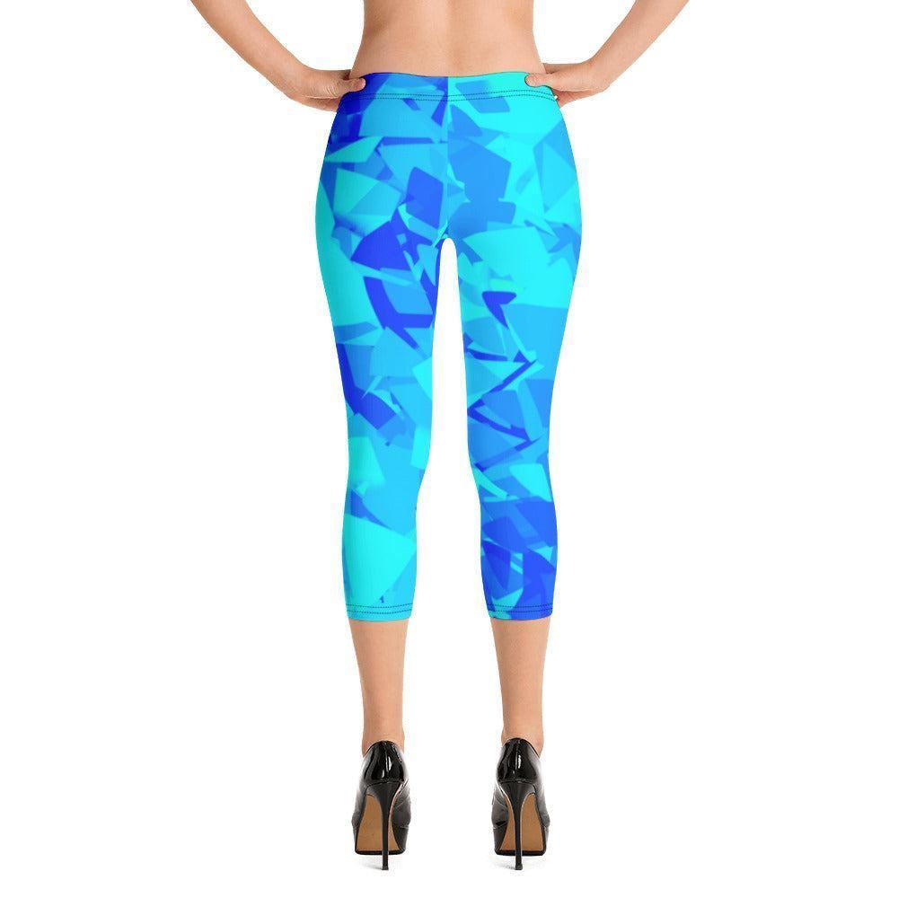 Blue Crystal Damen Capri Leggings -- Blue Crystal Damen Capri Leggings - undefined Capri Leggings | JLR Design
