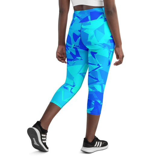 Blue Crystal Damen Yoga Capri Leggings Yoga Capri Leggings JLR Design