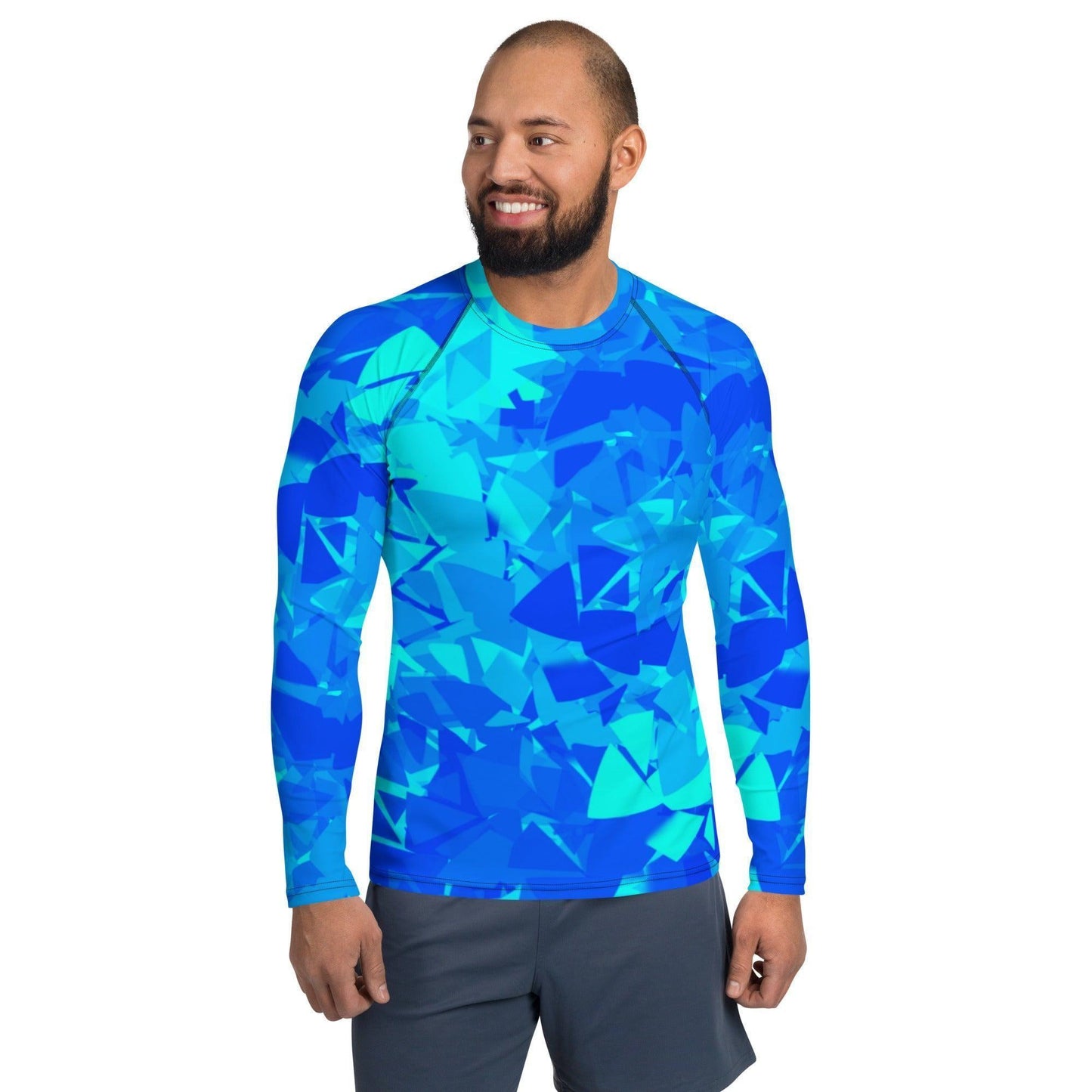 Blue Crystal Herren Rash Guard Rash Guard 59.99 4-Wege, Atmungsaktiv, bequem, blau, blue, Crystal, Elastan, Flachnaht, Guard, Hautschutz, Kompression, Kristall, Langarmshirt, Männermode, Outdoor, Polyester, Rash, Sand, Schwimmen, Sonnenschutz, Sportbekleidung, Strandmode, Stretchstoff, Surfen, trocknend, Wassersport, Wind JLR Design