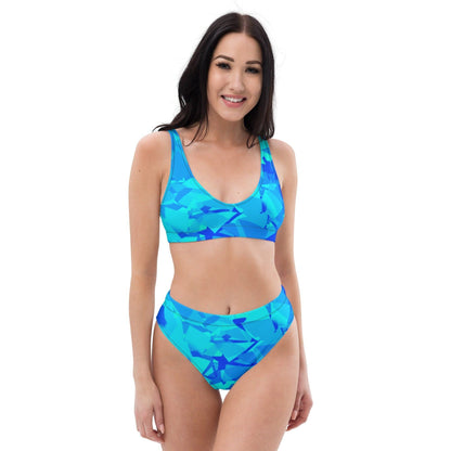 Blue Crystal High Waist Bikini Bikini 56.99 Bikini, blau, blue, crystal, Design, einfarbig, Einlagen, Elastan, Fashion, GRS, High, kristall, Mode, Passform, Polyester, Style, UPF50, Waist, zweilagig, zweitilig, Ökotex JLR Design