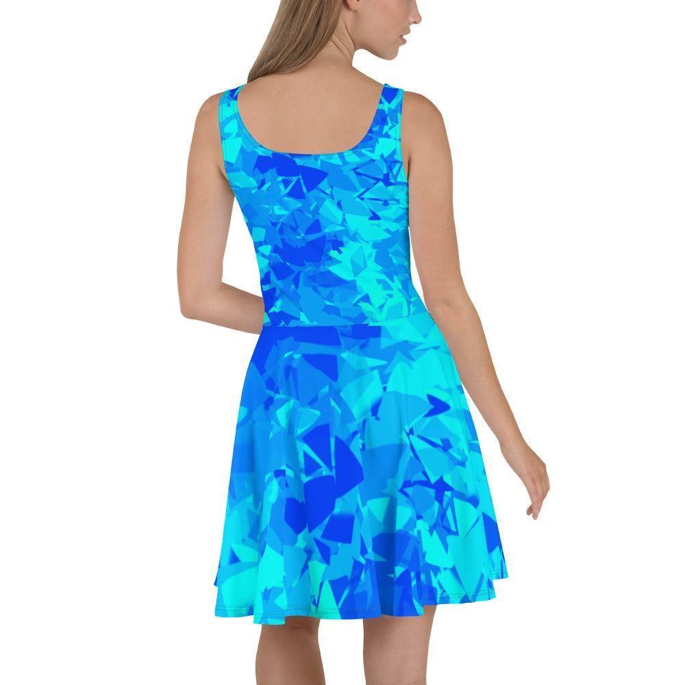 Blue Crystal Skater Kleid Skater Kleid 61.99 ausgestellt, ausgestellter, blau, blue, crystal, Dame, Damen, Elastan, Frau, Frauen, Freizeit, Glatter, Kleid, Mitte, mittellanger, Muster, Nähte, Overlock, Pattern, Polyester, Rock, Saum, schmeichelhaft, Skater, Sport, Stoff, trendy, Weiblich, wühlfühlend, Überdeck JLR Design