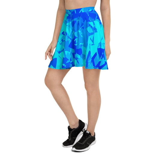 Blue Crystal Skater Rock Skater Rock 51.99 blau, blue, crystal, einfarbig, Elastan, elastisch, kristall, Oberschenkel, Overlocknaht, Polyester, Rock, Skater, USF50, weich JLR Design