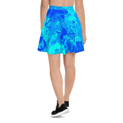 Blue Crystal Skater Rock Skater Rock 51.99 blau, blue, crystal, einfarbig, Elastan, elastisch, kristall, Oberschenkel, Overlocknaht, Polyester, Rock, Skater, USF50, weich JLR Design