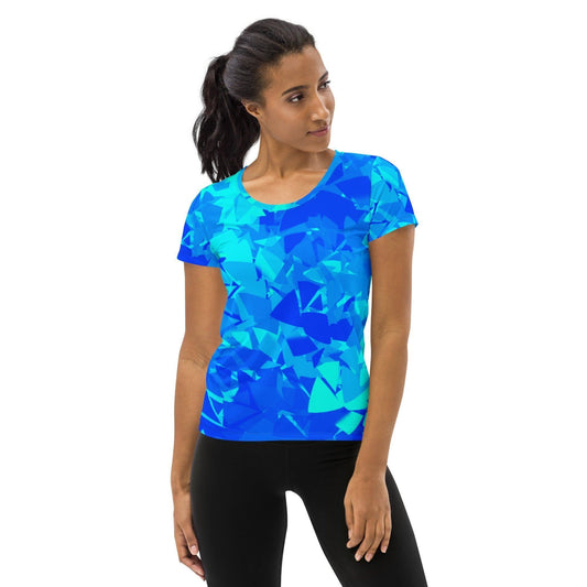 Blue Crystal Sport-T-Shirt für Damen Sport T-Shirt JLR Design